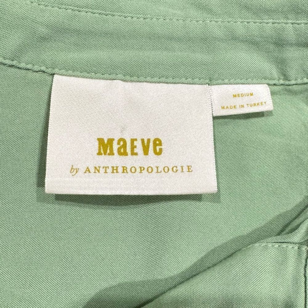 Anthropologie Maeve Green Sandbridge Button Front Top Blouse Women’s Medium - Picture 4 of 4